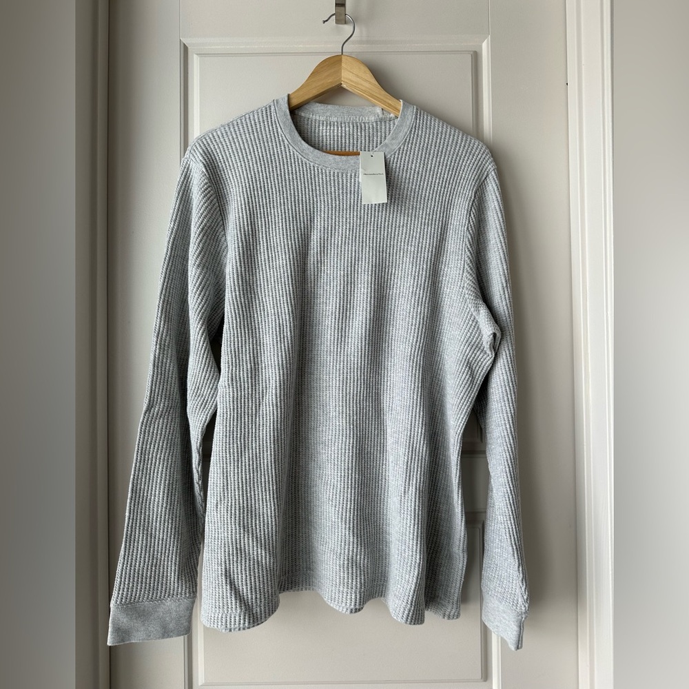 Abercrombie & Fitch Light Gray Waffle Knit Top